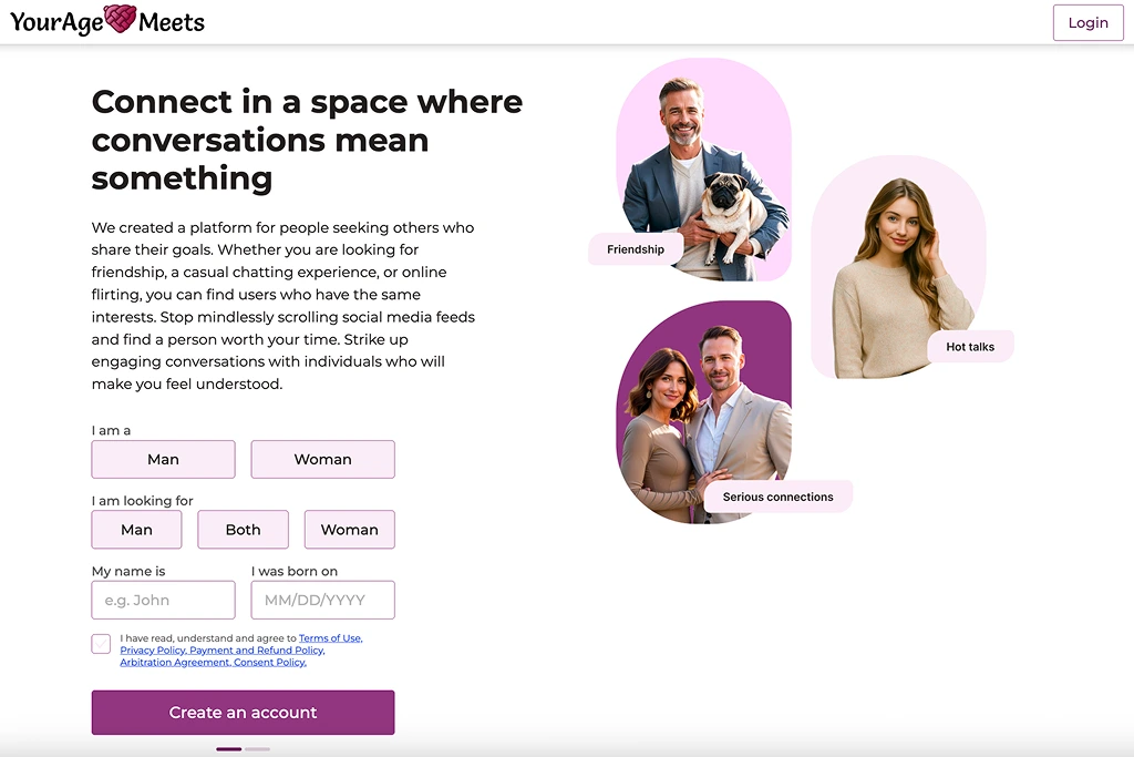 What is YourAgeMeets used for?